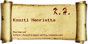 Koszti Henrietta névjegykártya